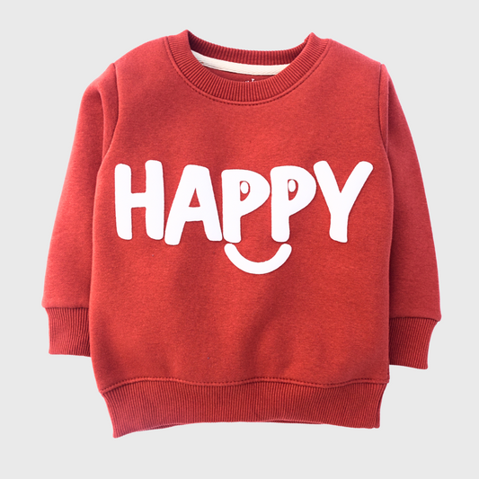 Happy Kids Sweatshirt (Rusty Red)