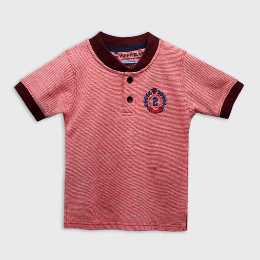 Kids polo 2 (Pink with Red stripes)