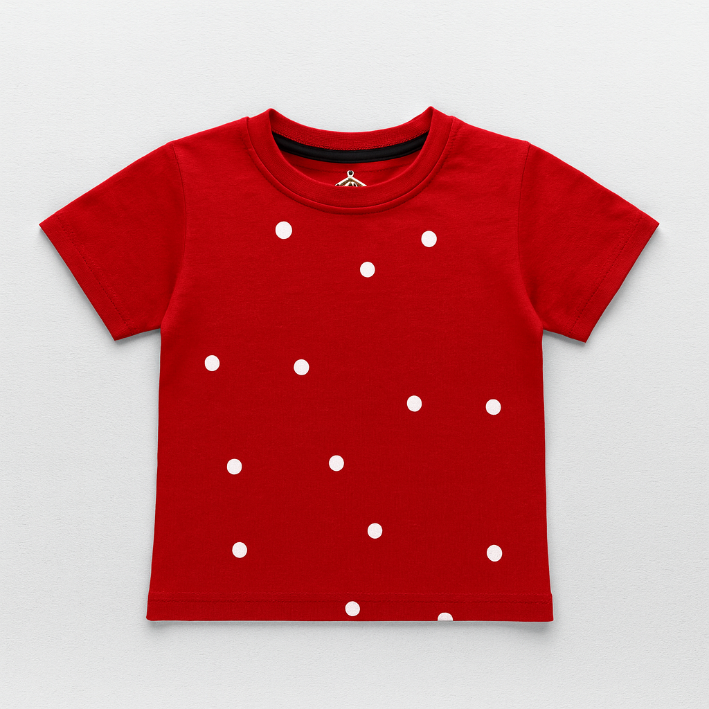 Kids Polka Dot Plum Top (Claret Red)