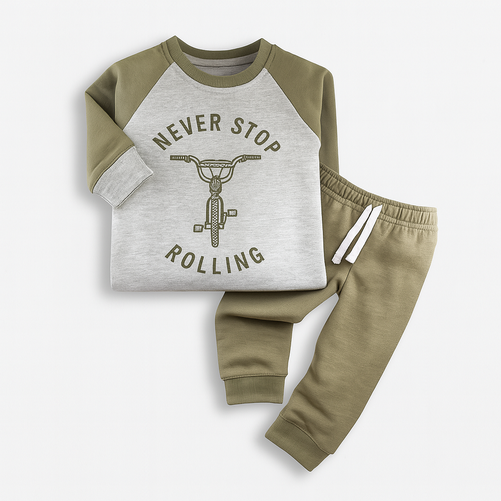 Never Stop Rolling Raglan Set
