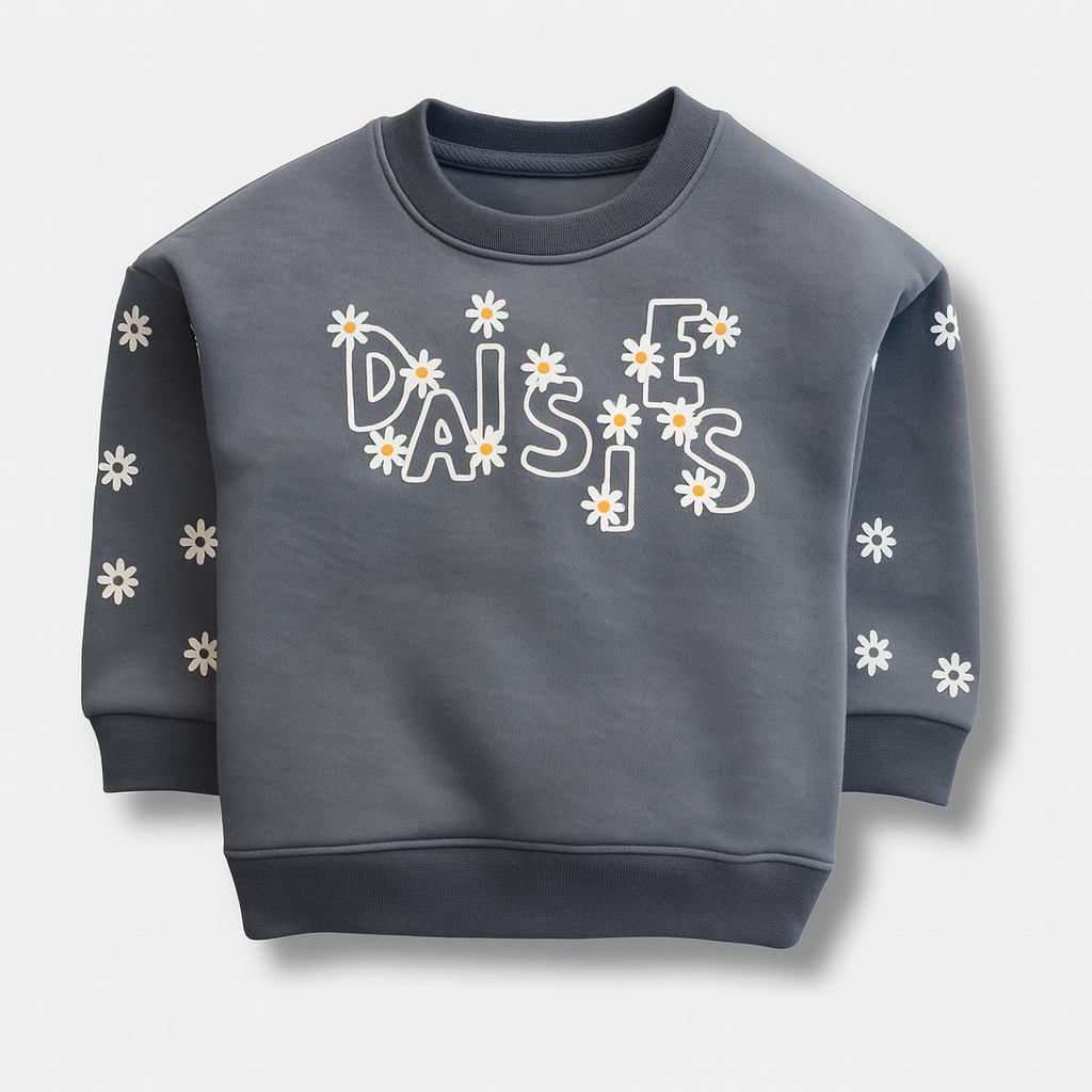 Grey Daisies Fleece Pajama Set