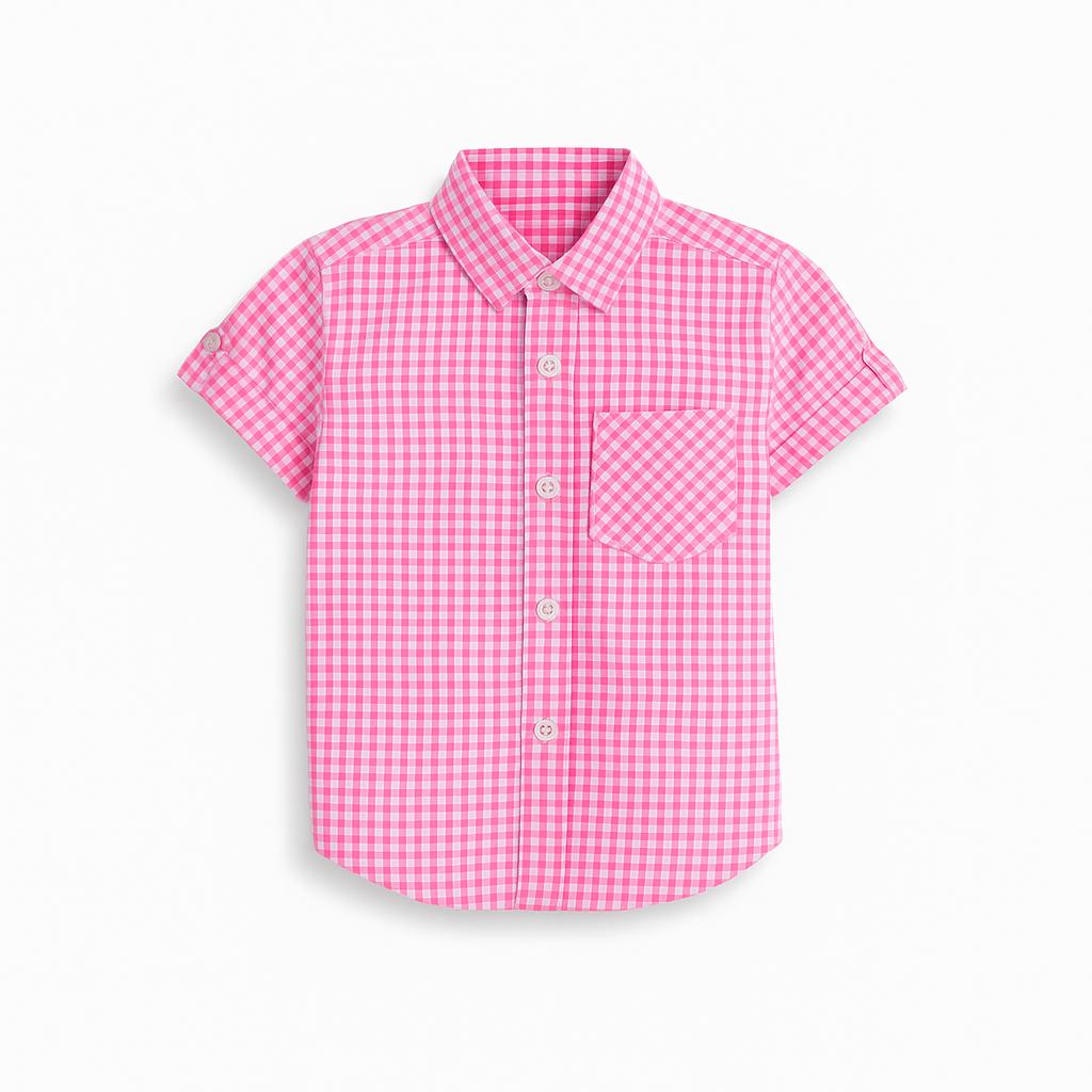 Pink Ghingham Cotton Shirt