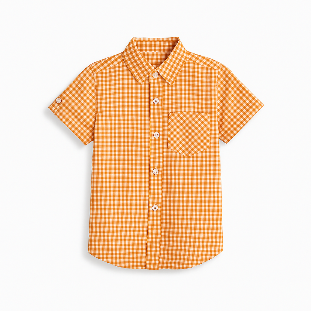 Popsicle Orange Gingham Shirt πβ¨
