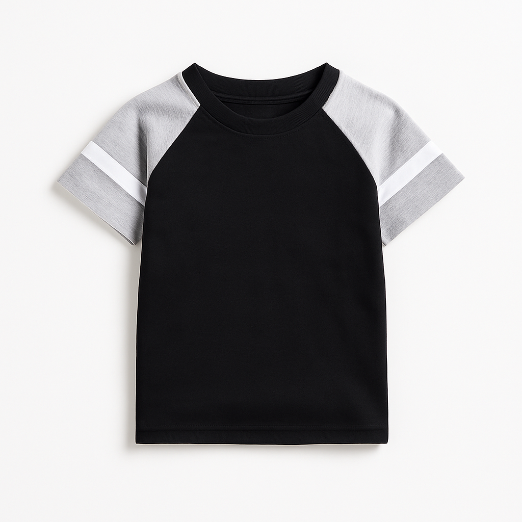 Black & Gray Raglan T-Shirt