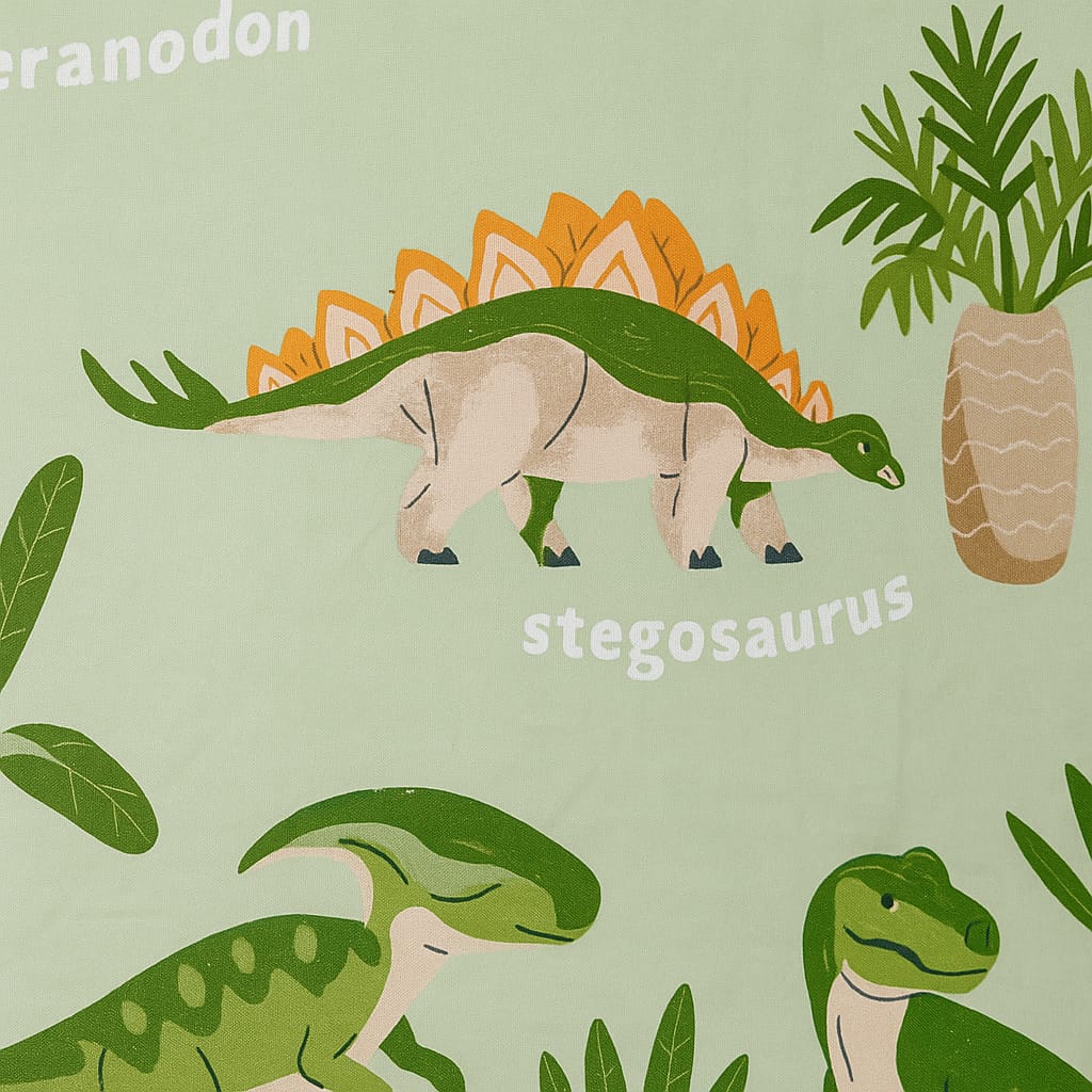 Dino Discovery Kids Bedsheet Set – Mint Green Prehistoric Adventure
