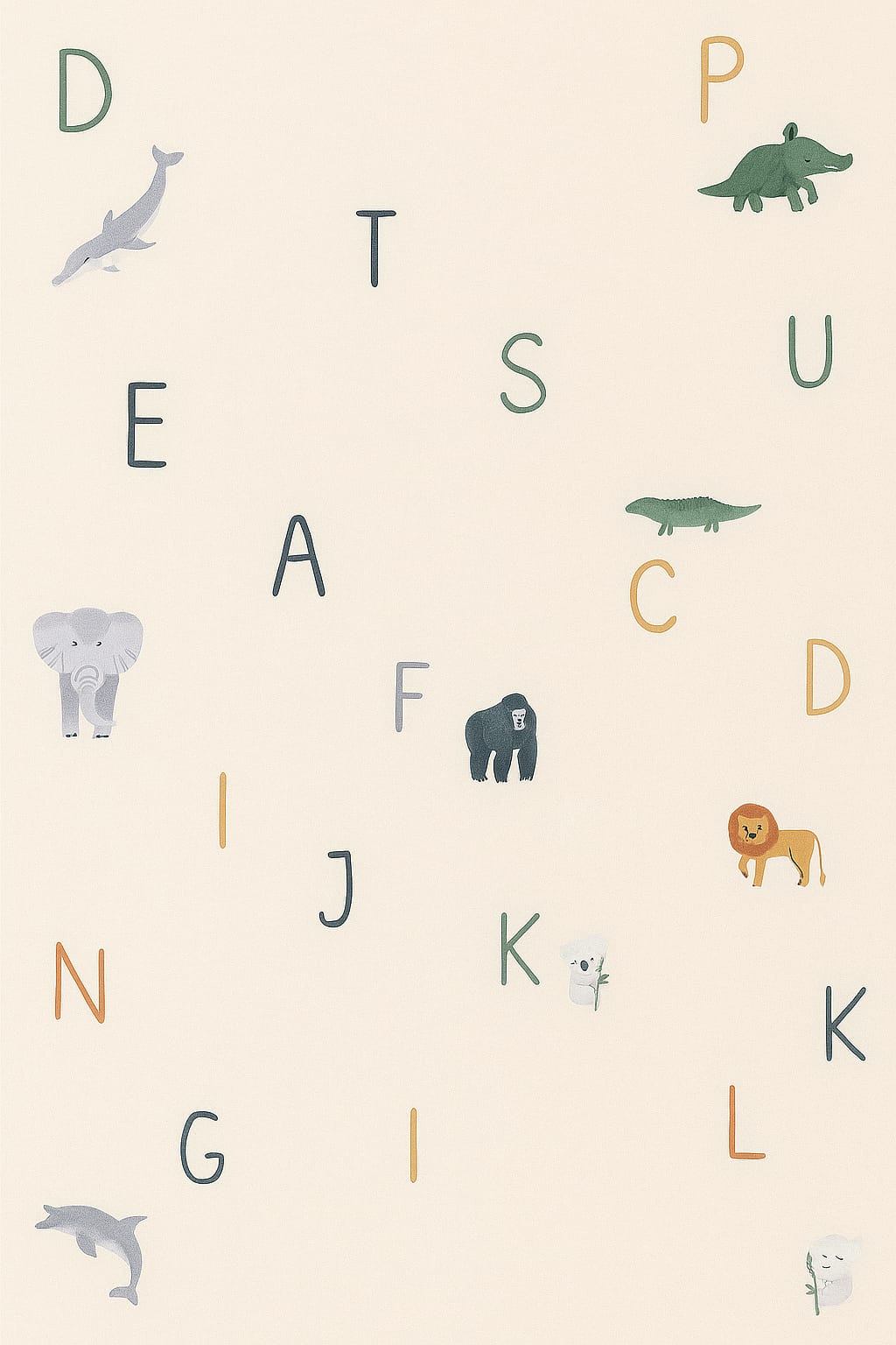 Alphabet Friends Premium Cotton Single Bed Bedsheet Set