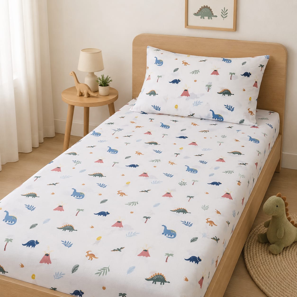 Dino Dreamland Single Bedsheet Set