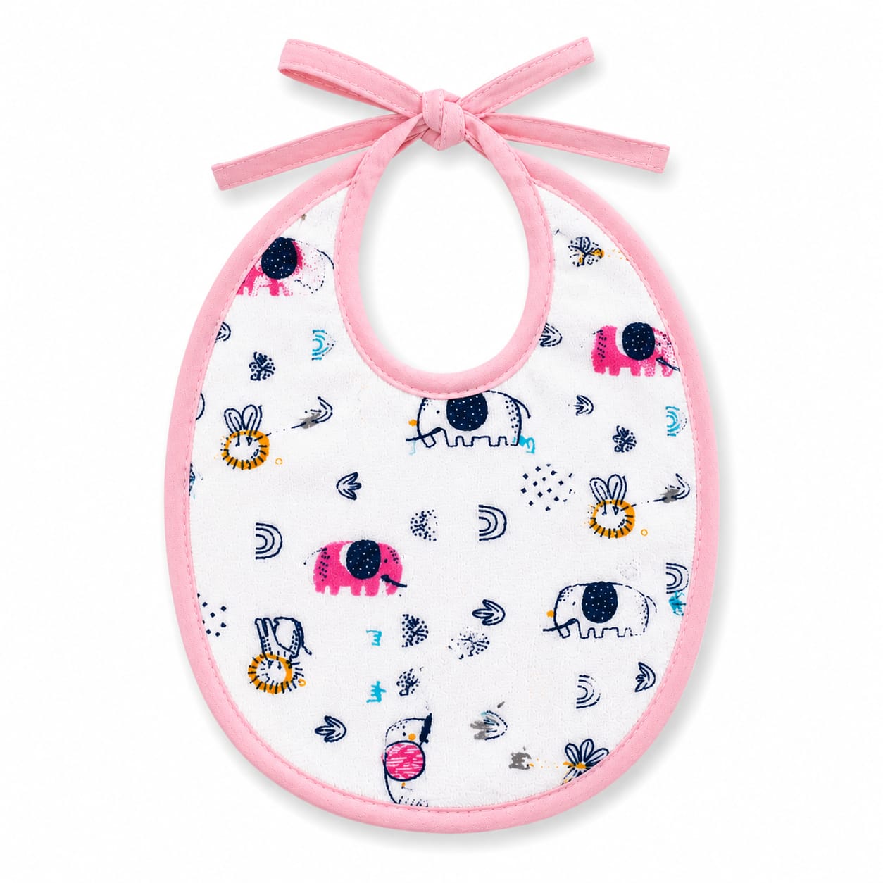 3-Pack Waterproof Baby Bib Set – Soft Terry Cotton Feeding Bibs with Waterproof Backing (Large)