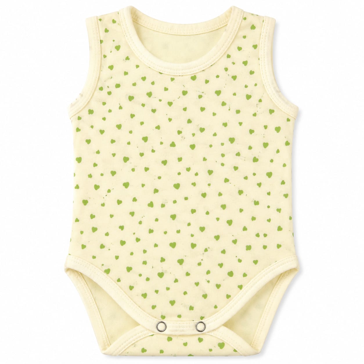 Ivory Sage Hearts Baby Bodysuit