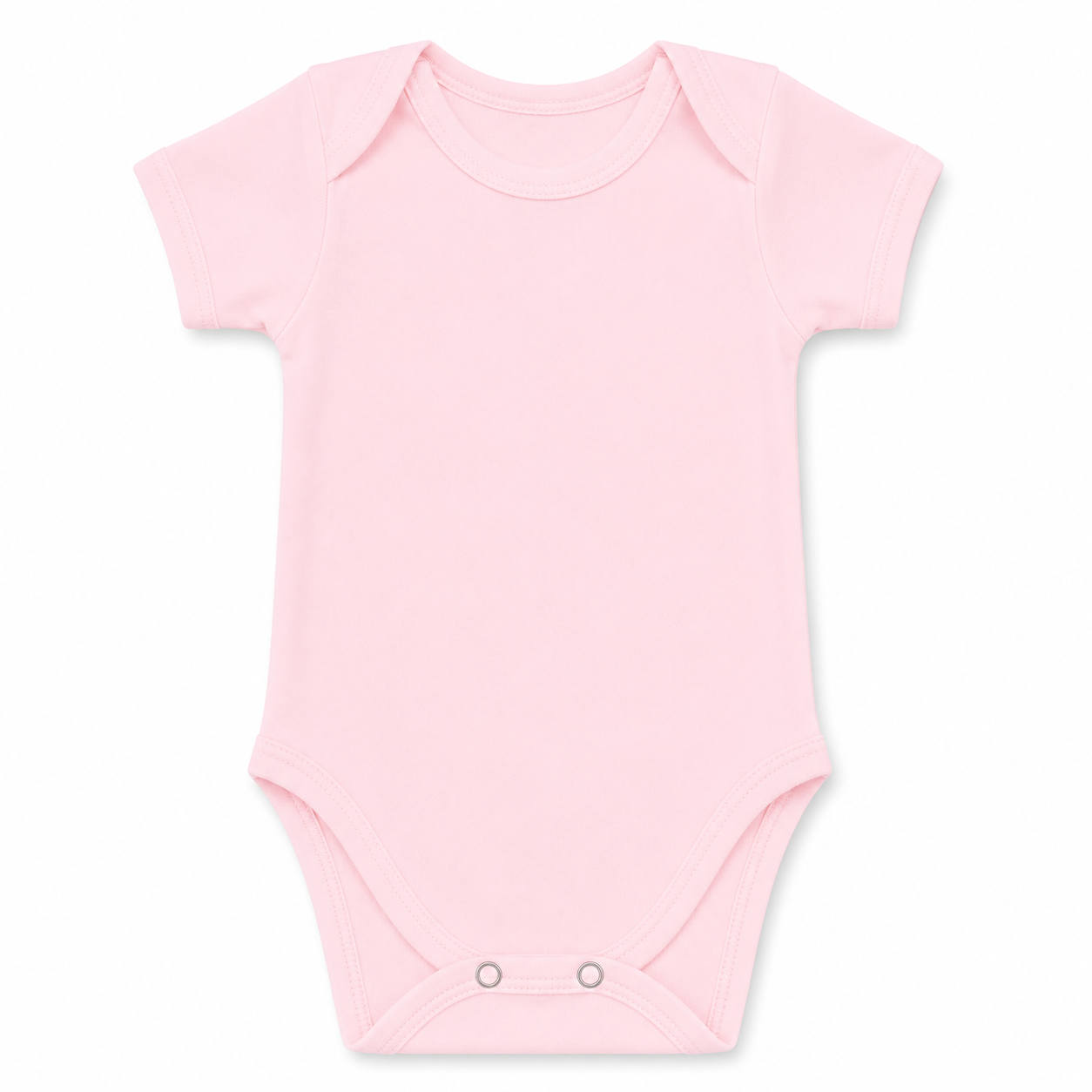 Baby Pink Short Sleeve Cotton Bodysuit