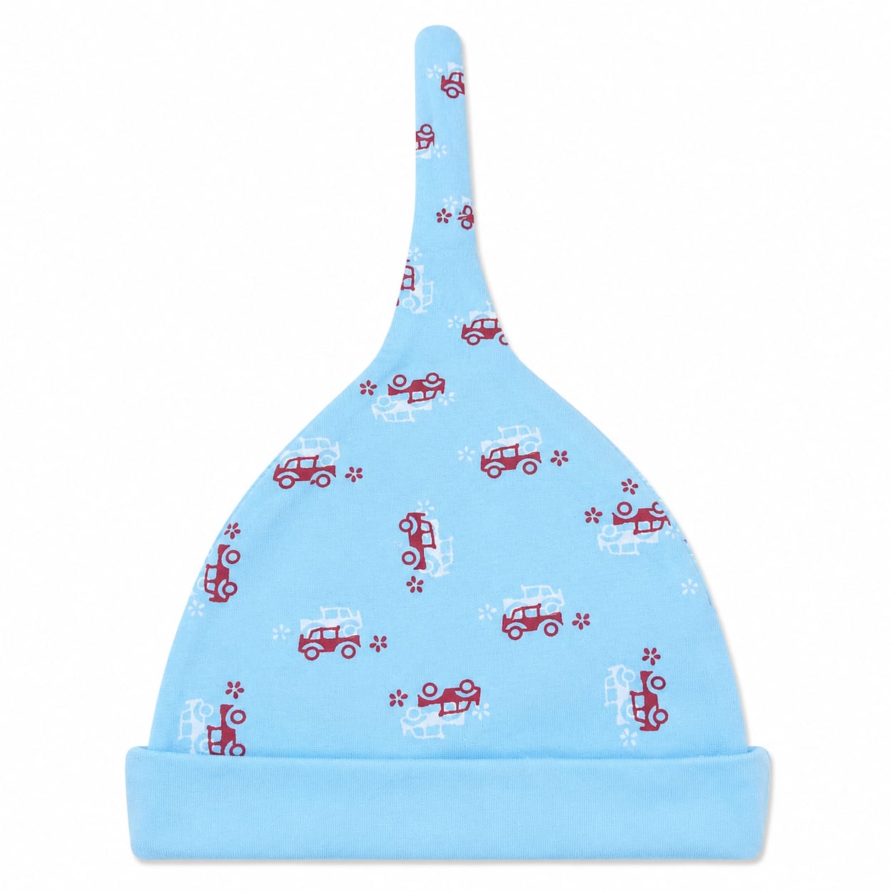 Little Wheels Knot Baby Cap – Soft Cotton Newborn Beanie