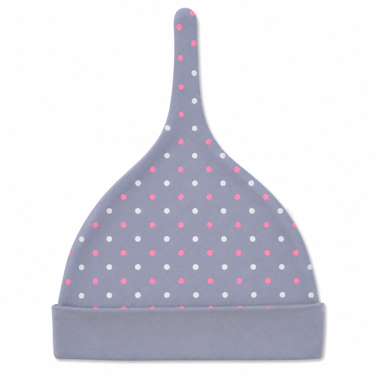 Sweet Polka Knot Baby Cap – Soft Cotton Newborn Beanie