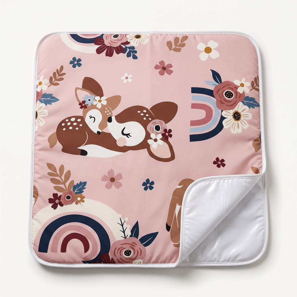 Sweet Floral Fawn Kids' 2-in-1 Changing Mat & Bath Mat (Large)
