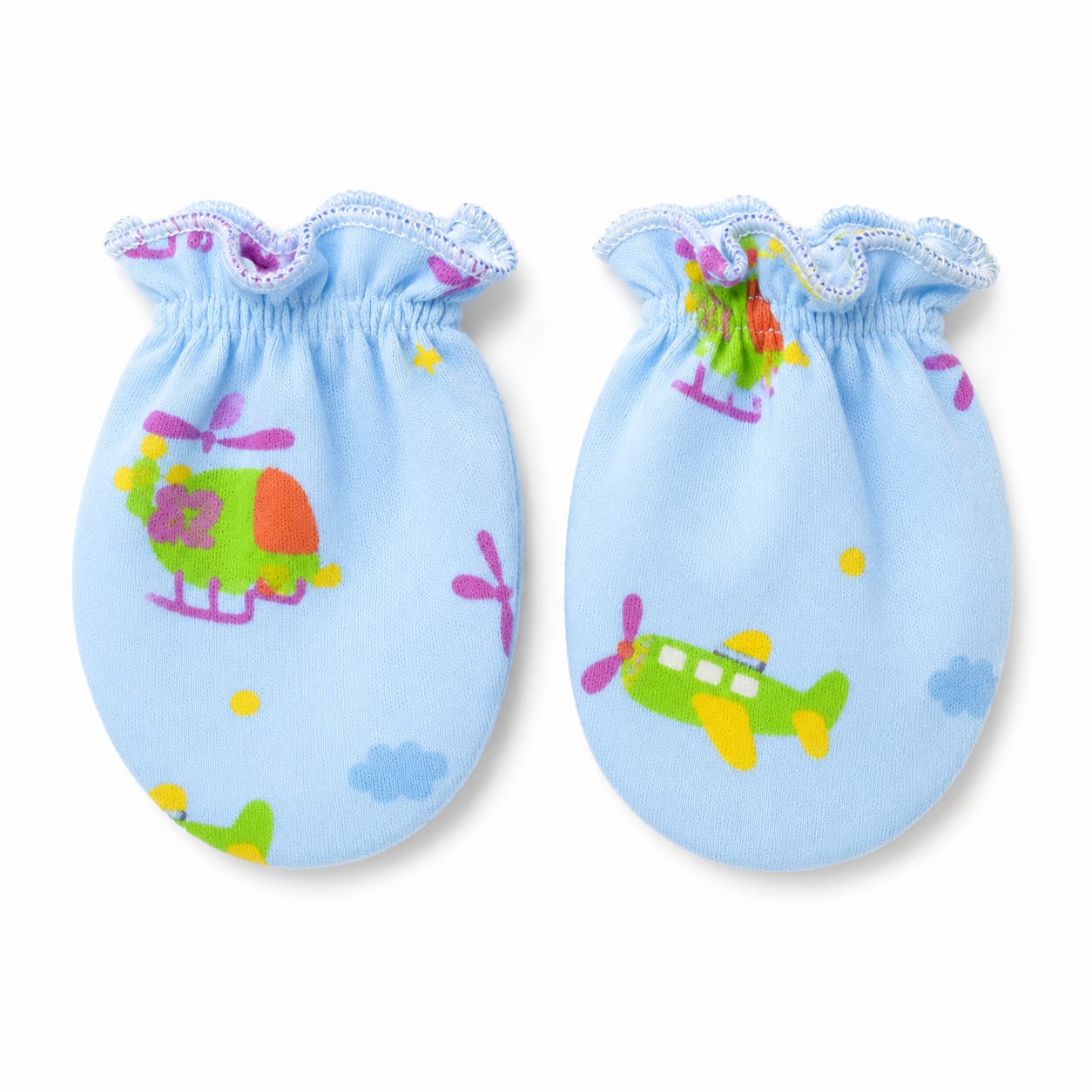 Sky Explorer Newborn Scratch Mittens – Soft Cotton Baby Gloves