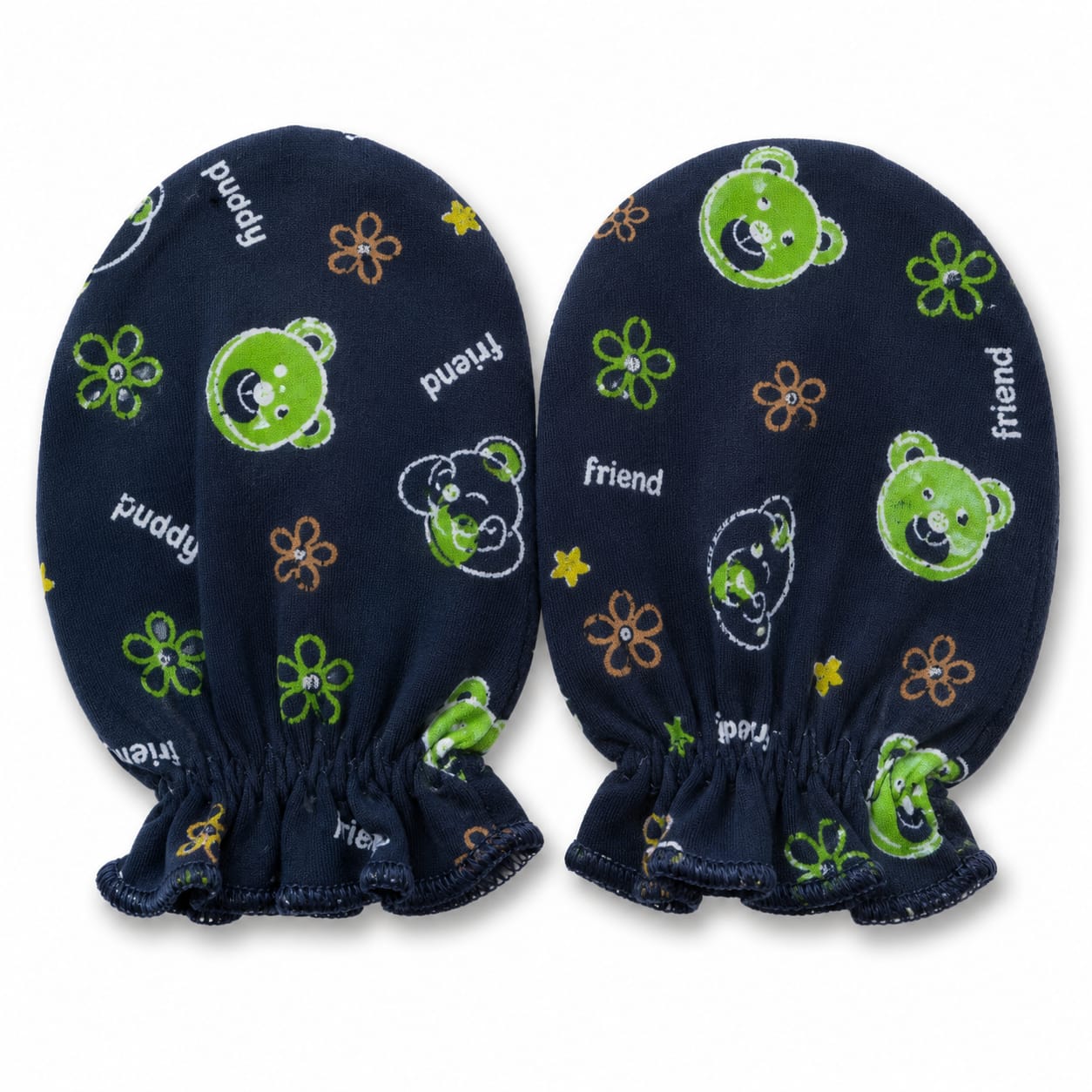 Midnight Teddy Newborn Baby Mittens