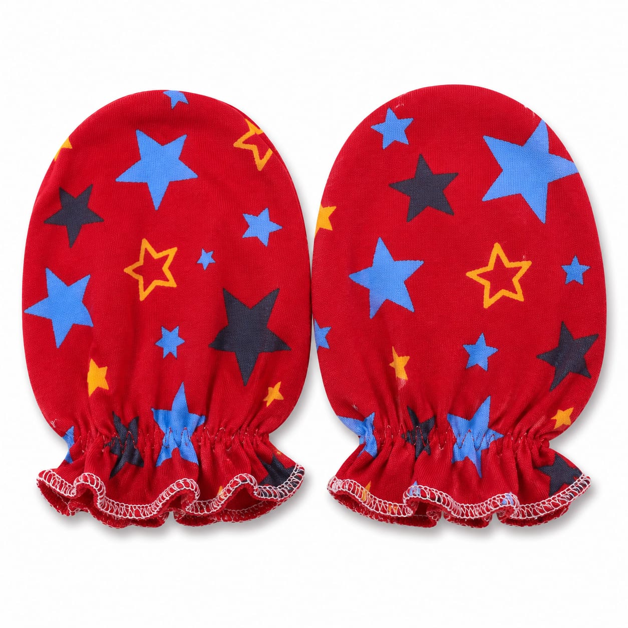 Starry Skies Newborn Baby Mittens – Crimson Red
