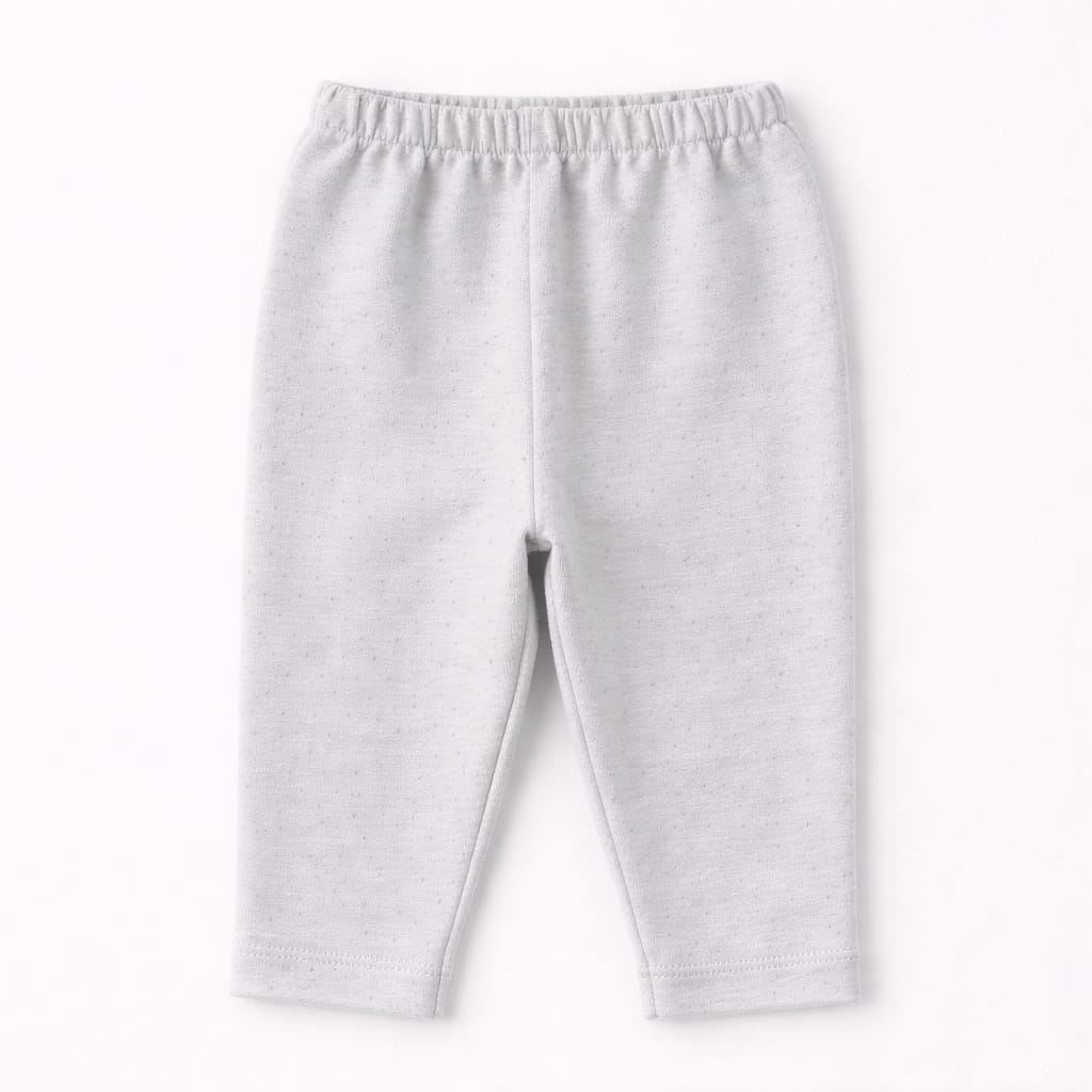 Little Baby Soft Grey Textured Night Suit Set (2-Piece)