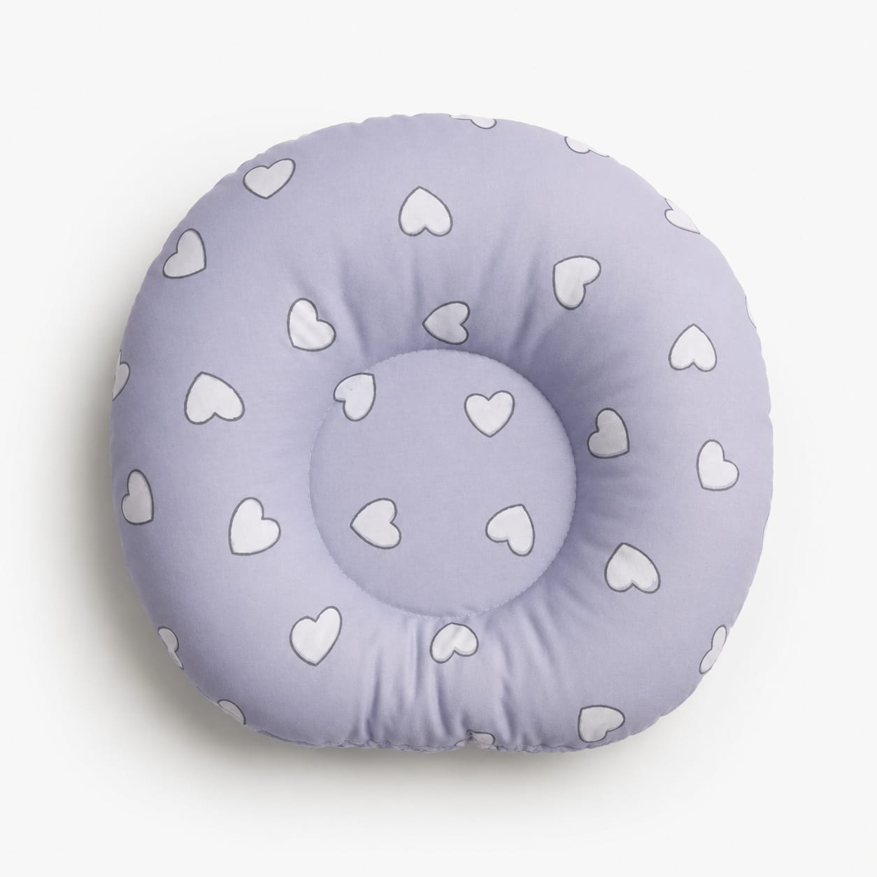 Lavender Hearts Baby Head Support Pillow