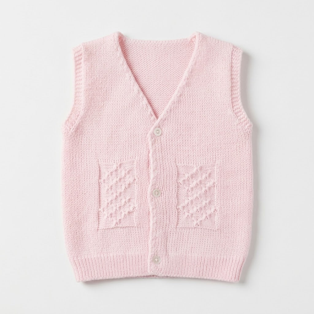 Classic Blush Pink Knit Baby Vest
