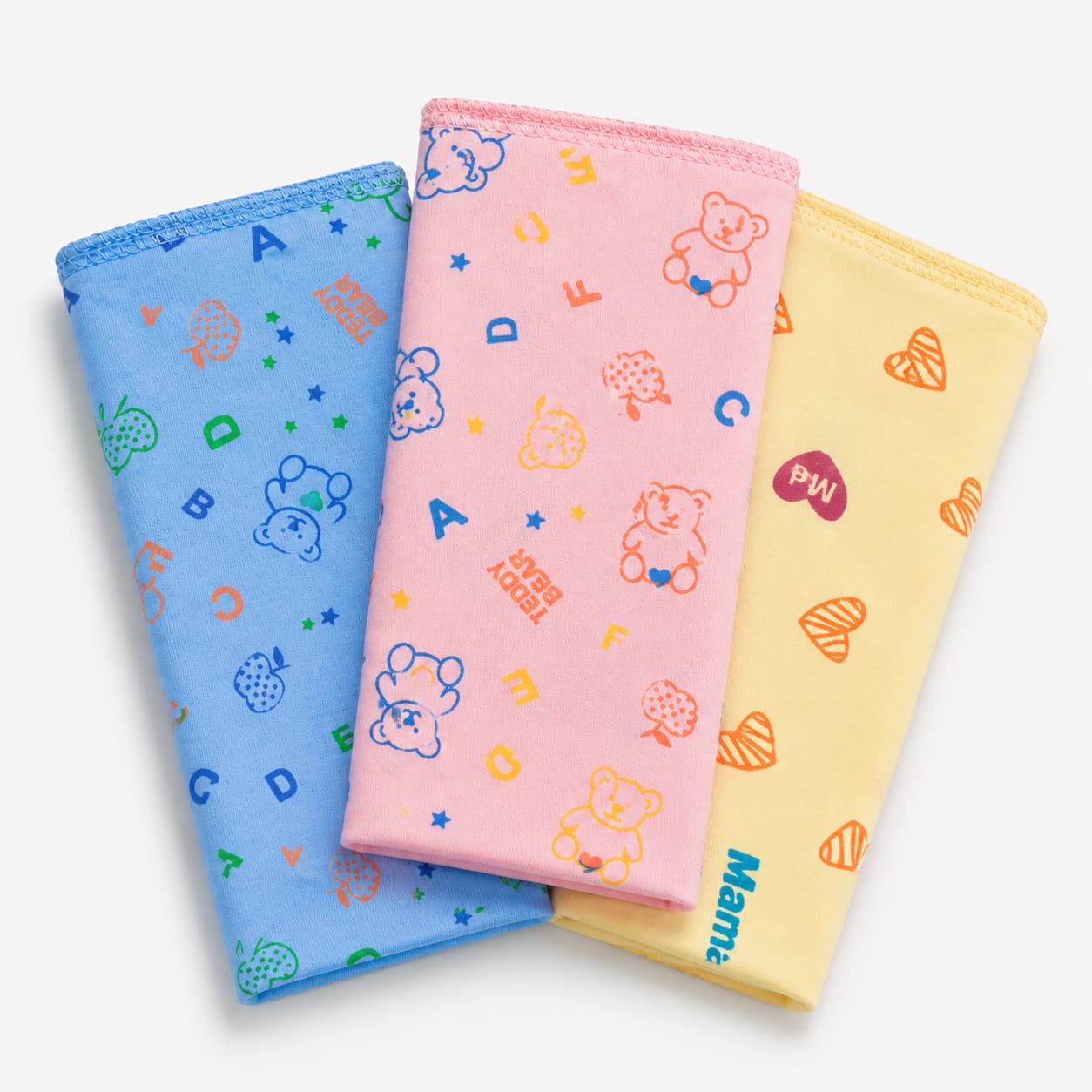Teddy & Hearts Baby Washcloth Set – Pack of 3