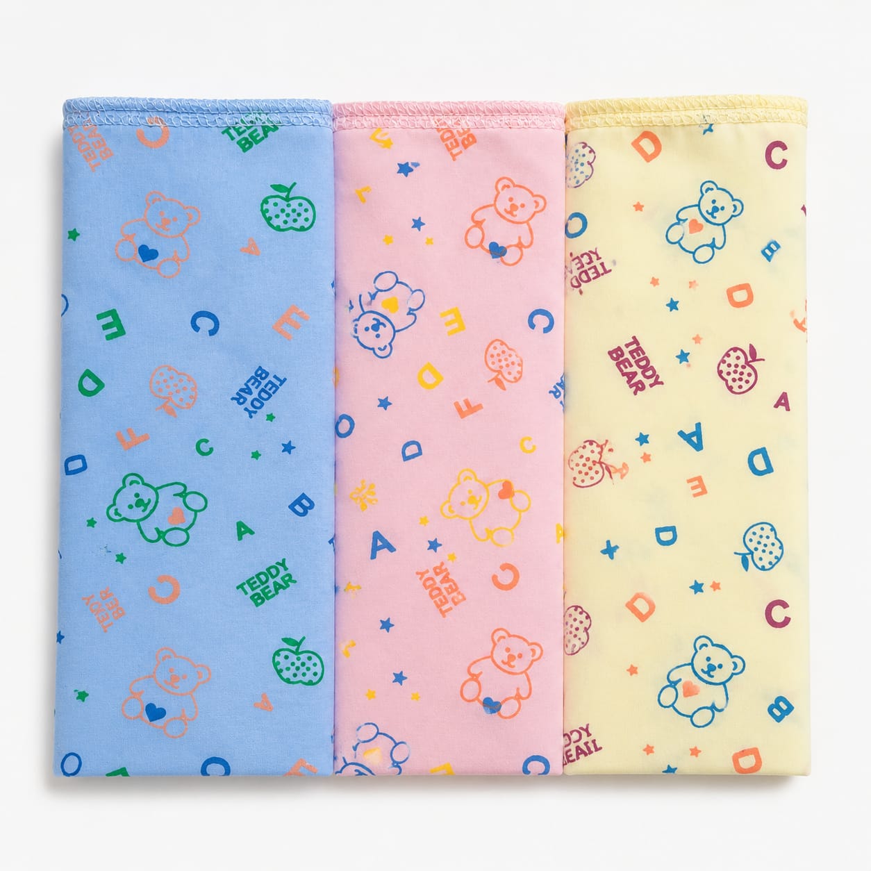 Teddy Bear Alphabet Baby Washcloth Set – Pack of 3