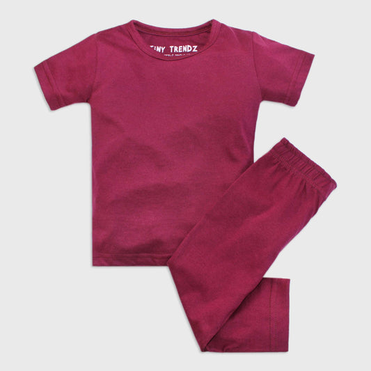 Kids 2 piece Shirt & trouser set/Nightwear (Magenta)