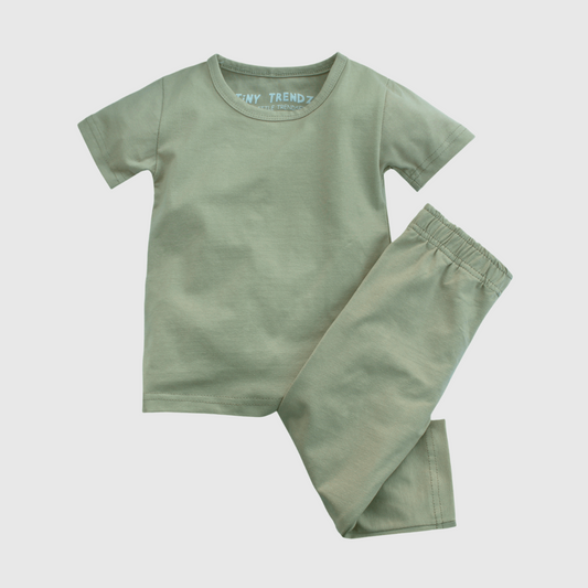 Kids 2 piece Shirt & trouser set/Nightwear (Beige)