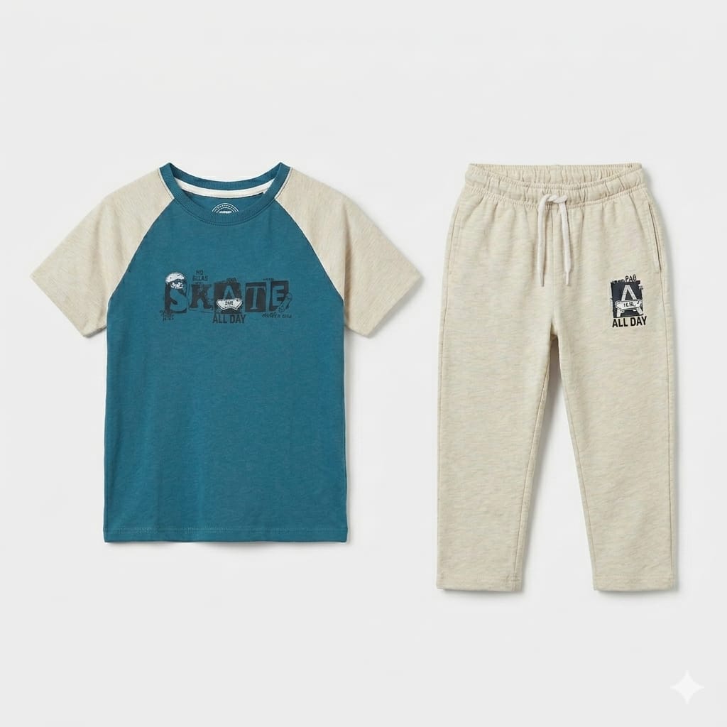 Board Slide Co-ord Set – Blue & Grey