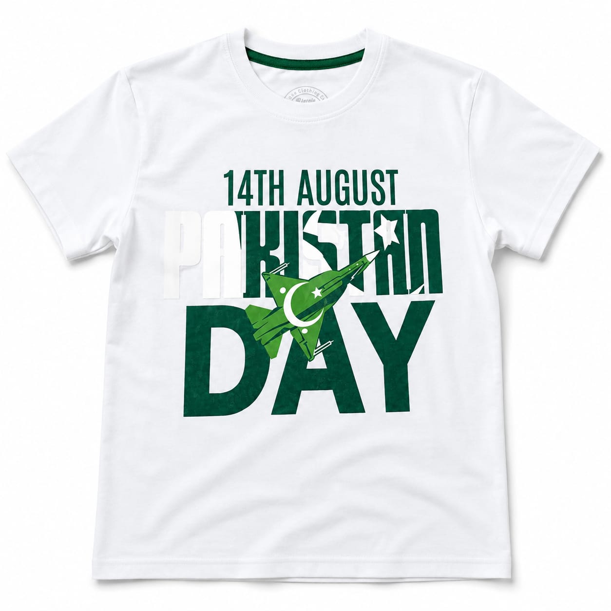 Limited Edition 14th August Fighter Jet Kids T-Shirt – Premium Cotton | White