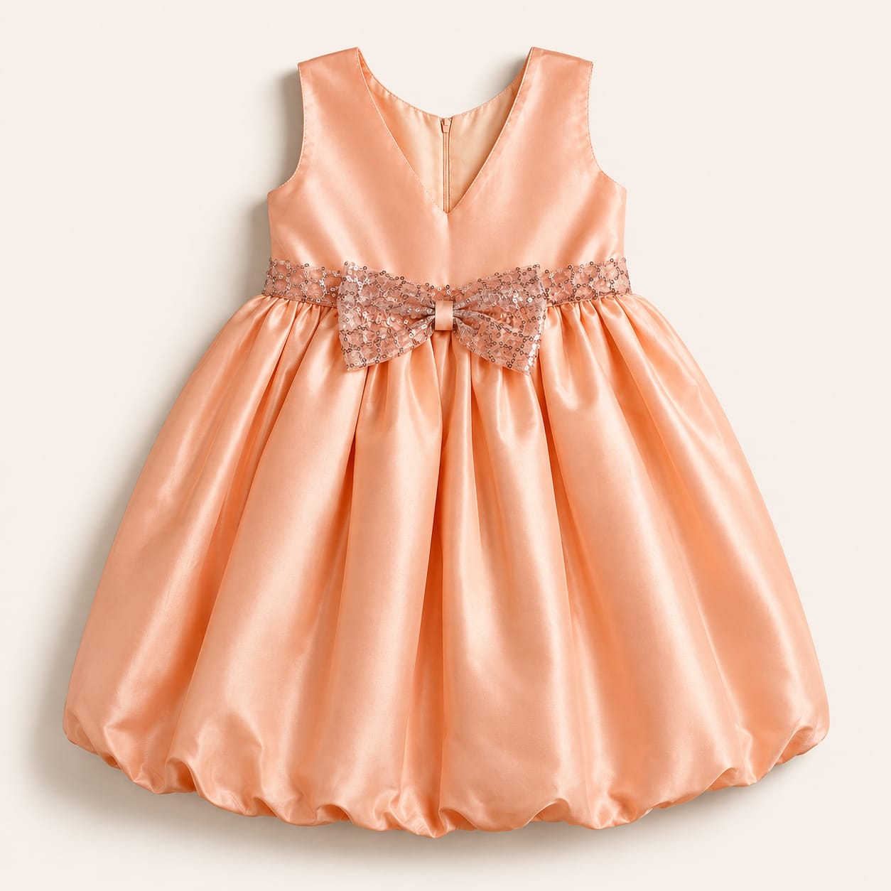 Peach Princess Shimmer Party Dress
