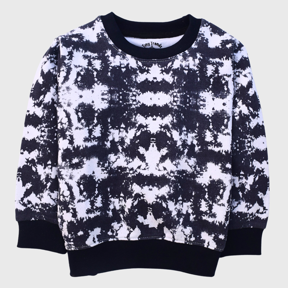 Tie-Dye Kids Terry Tracksuit/Pajama set (Navy blue and white)
