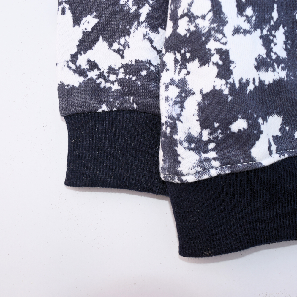 Tie-Dye Kids Terry Tracksuit/Pajama set (Navy blue and white)