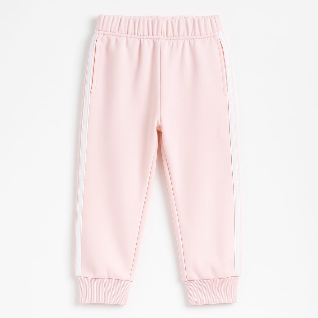 Blush Pink Fleece Joggers with White Side Stripes – TinyTrendz