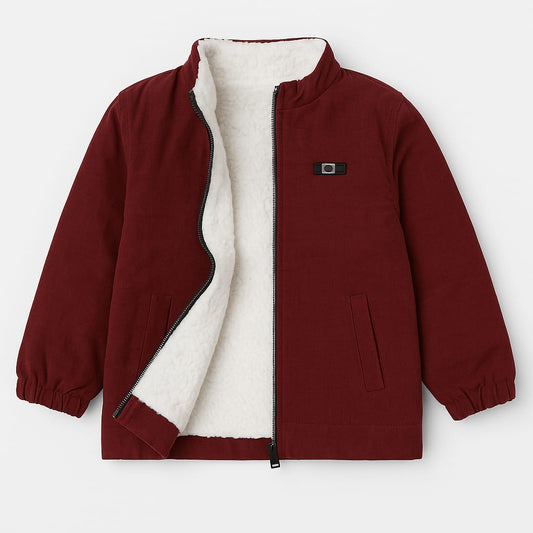 Deep Maroon Cozy Sherpa Jacket