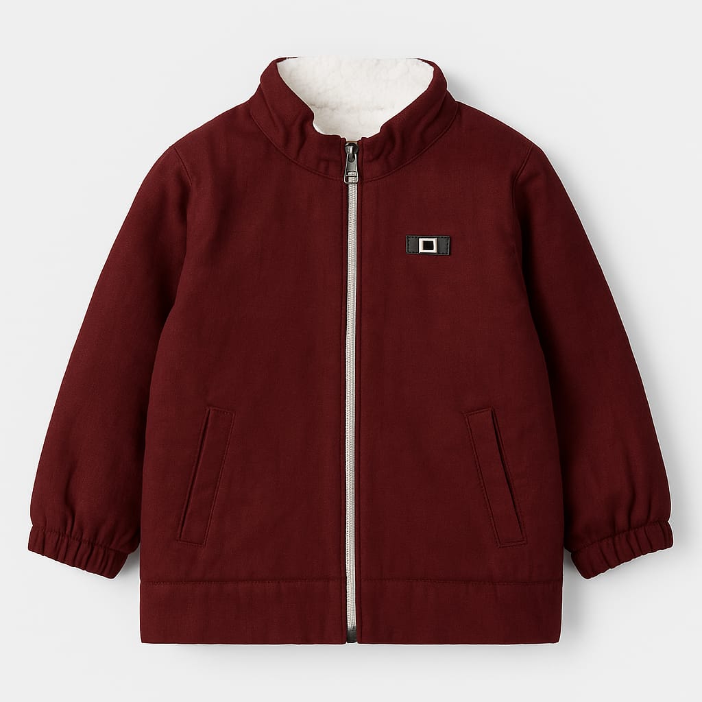 Deep Maroon Cozy Sherpa Jacket