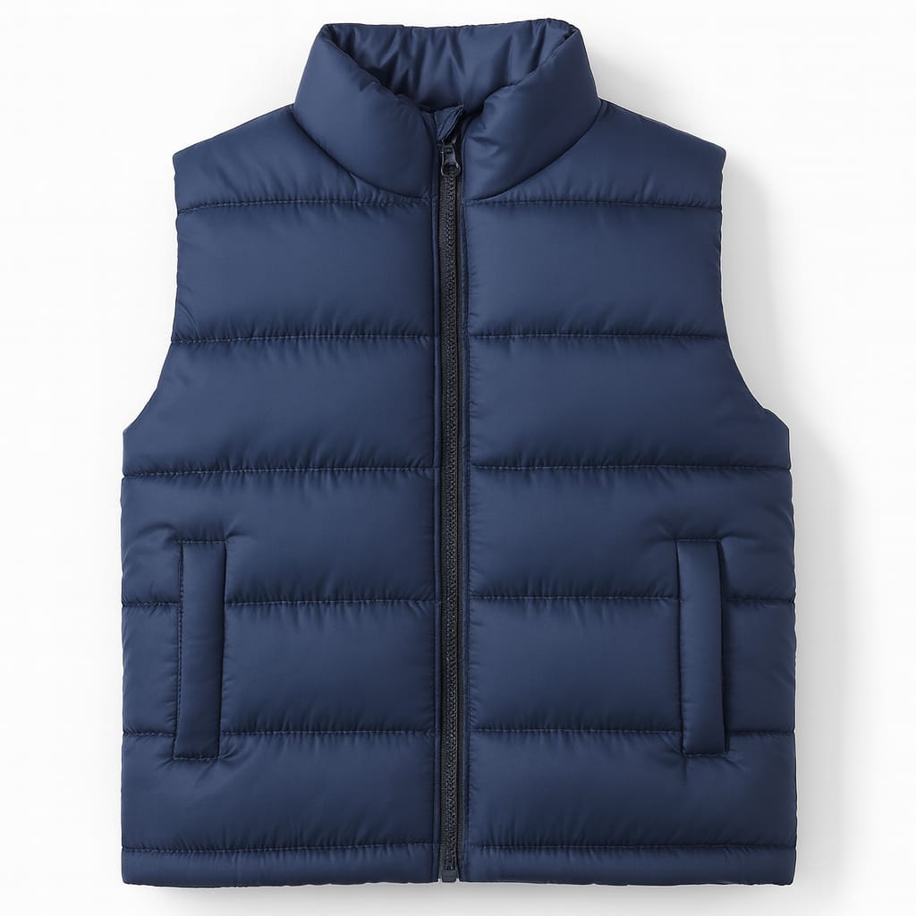 Kids Navy Puffer Vest – Warm, Lightweight Winter Gilet