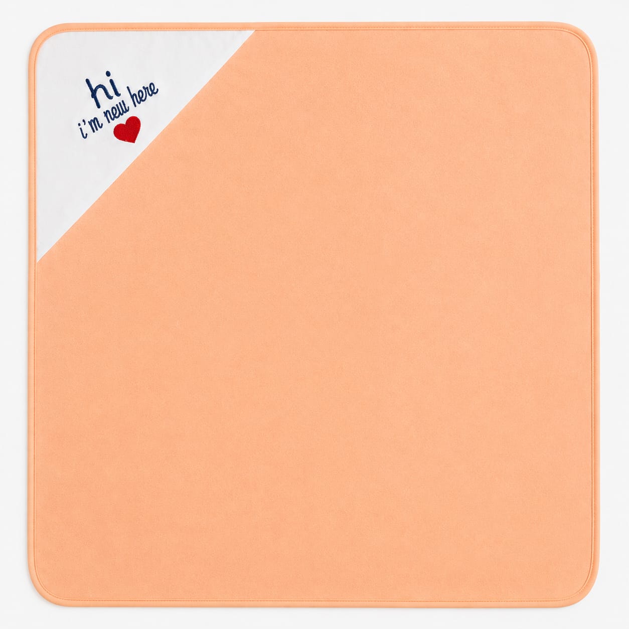 Hi I'm New Here Baby Wrapping Sheet – Soft Cotton Receiving Blanket (Peach)