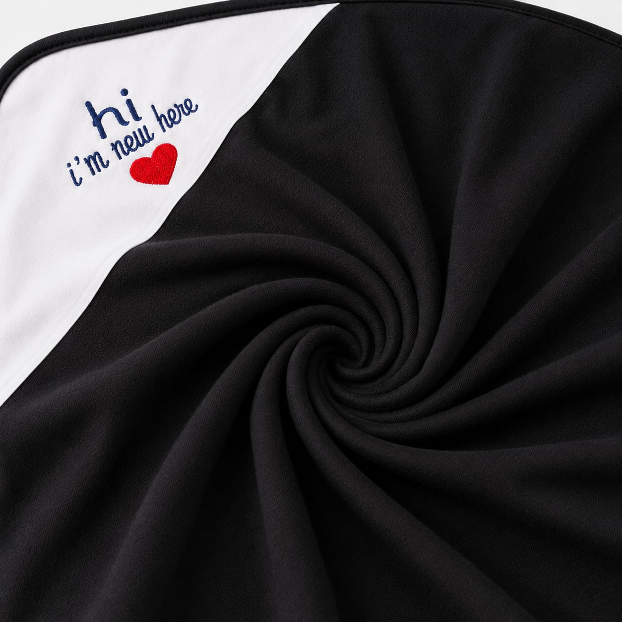 Hi I'm New Here Baby Wrapping Sheet – Soft Cotton Receiving Blanket (Black)