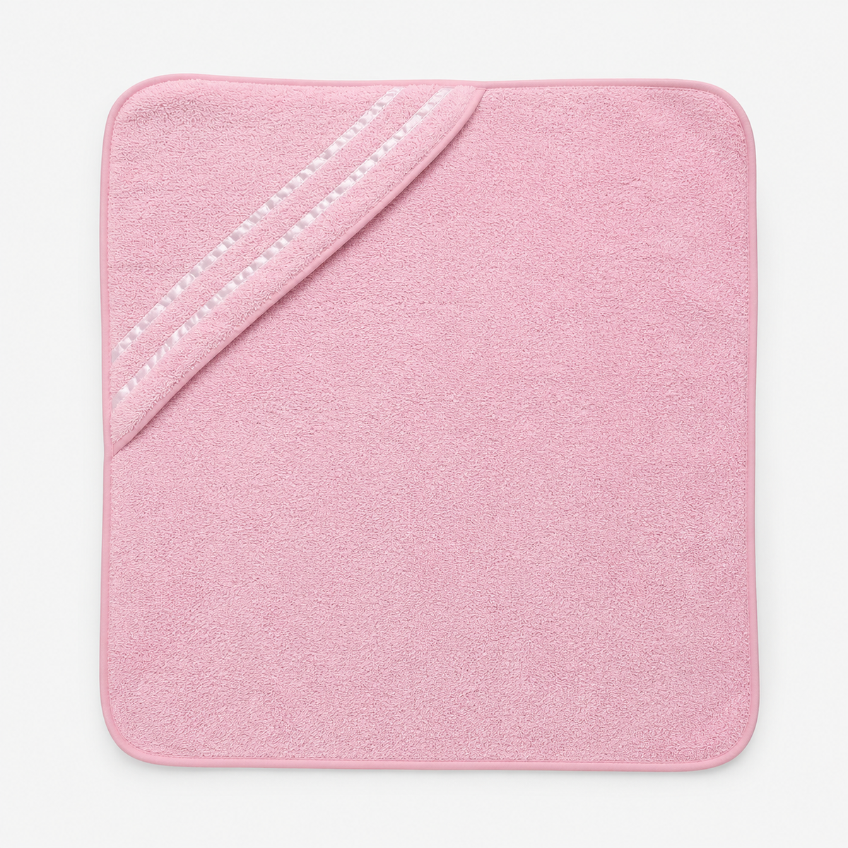 Soft Pink Hooded Baby Bath Towel – 30 × 29 Inches