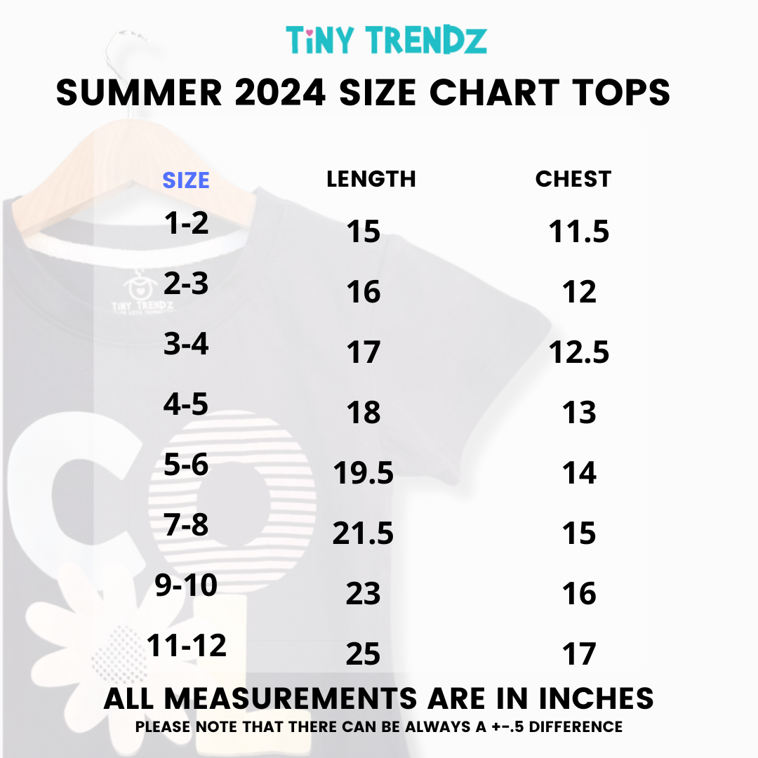 Kids Navy Floral 'COOL' Top (Navy blue)