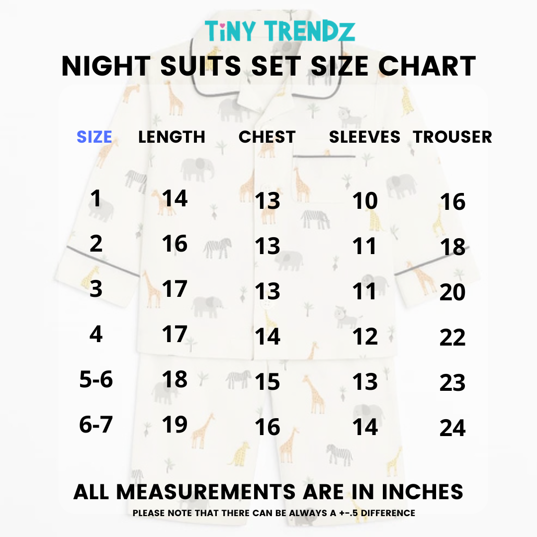 Tiny Safari Snuggle Cotton Full Sleeves Night Suit