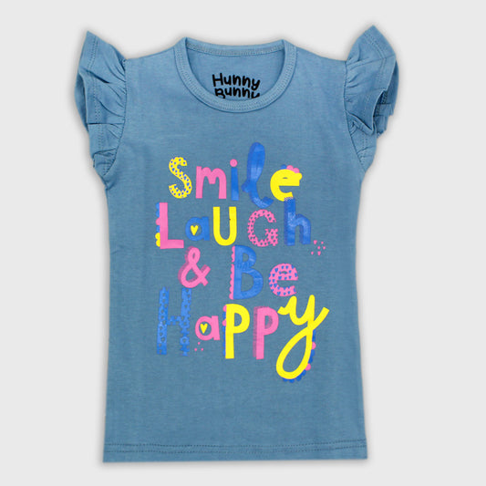 Kids Smile Laugh & Be Happy Top (Blue)