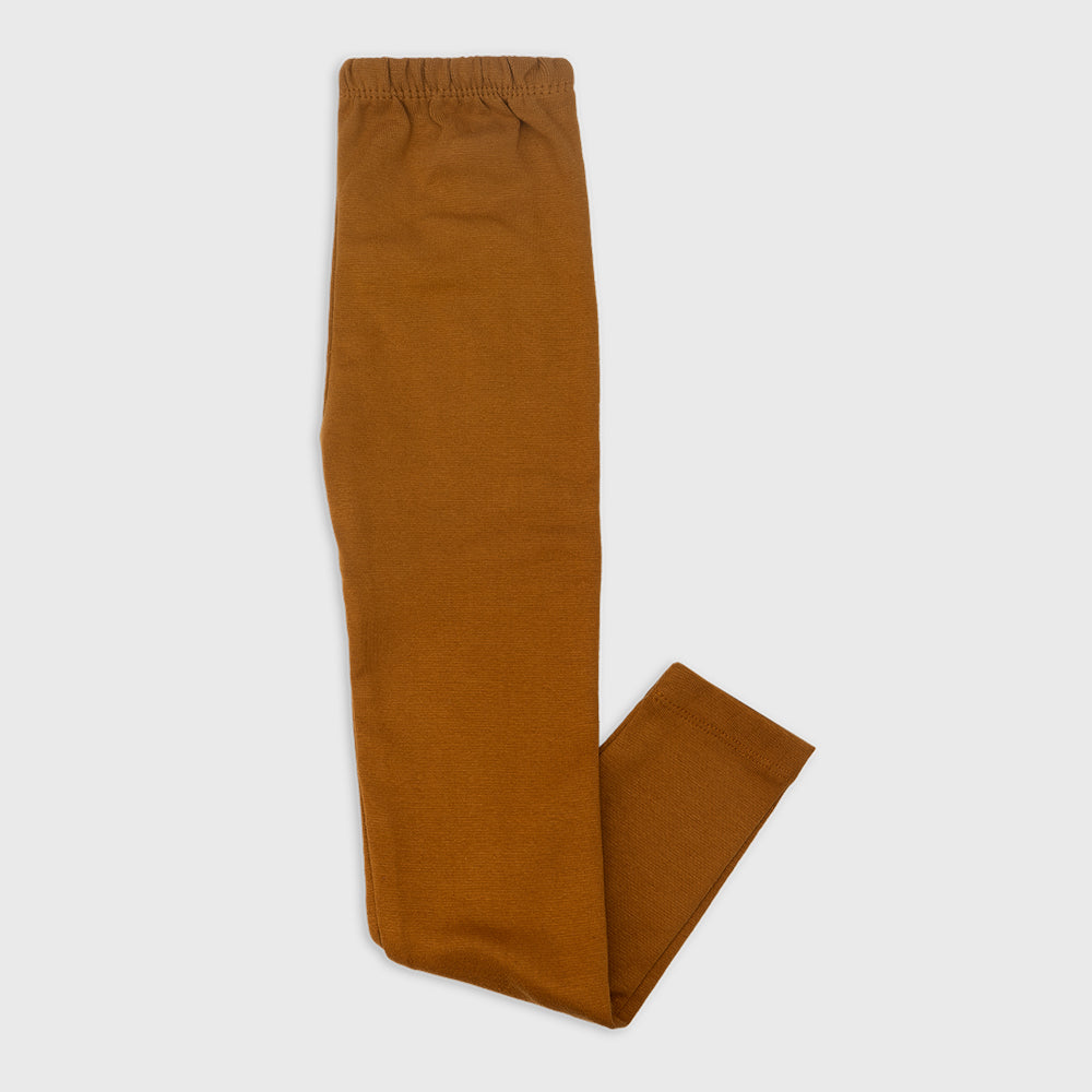 Solid Leggings for Girls Dark Brown