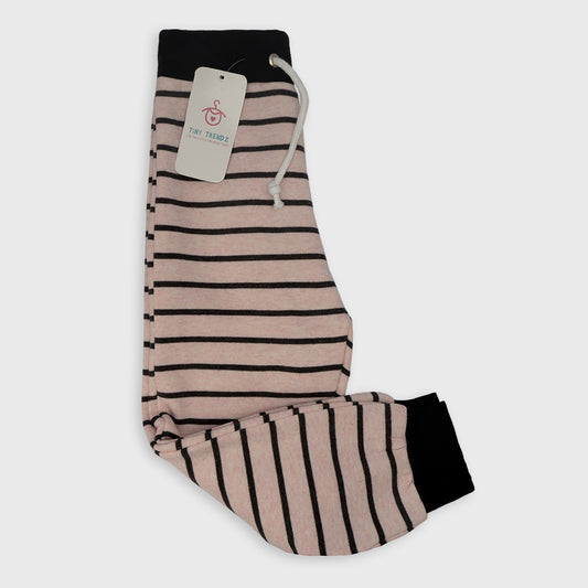 Kids Sweatpants stripes Tea pink Black