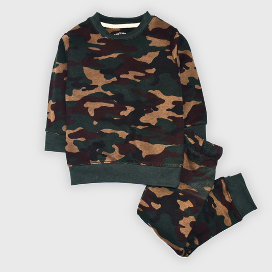 Camouflage Fleece Tracksuit/ 2 Piece Pajama set