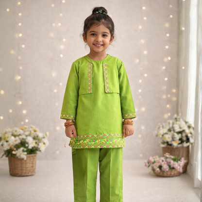 Gul-e-Bahar (Parrot Green & Multi Embroidery) 🌿