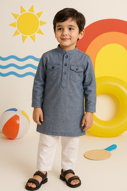Blue Denim Kurta