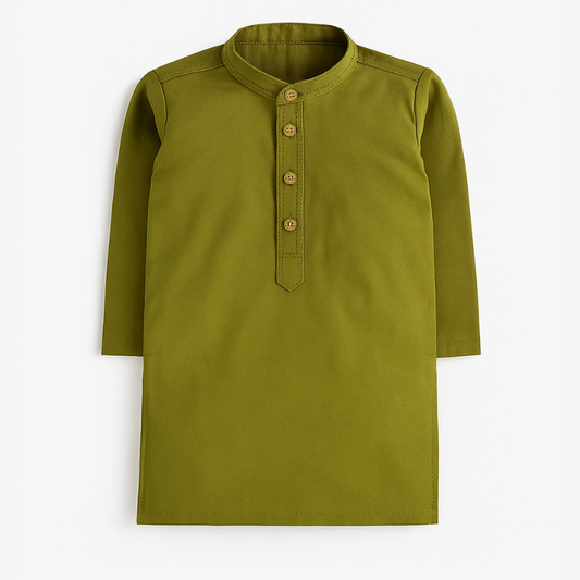 Khaki Green Boys' Kurta