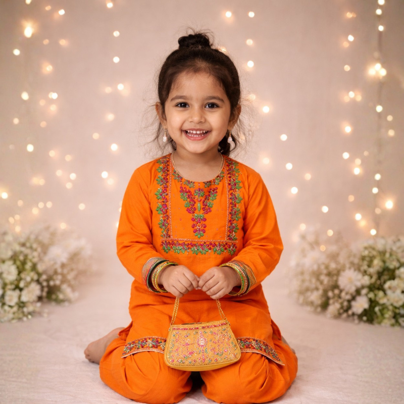 Narang Bahaar (Orange & Multi Embroidery) 🍊