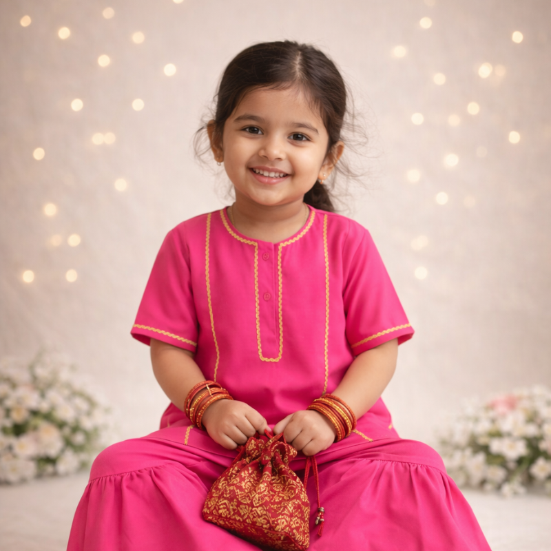 Gulabi Sitara (Shocking Pink & Gold)